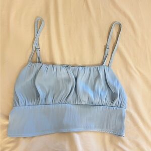 Kendall & Kylie Sky Blue Zip-Up Top